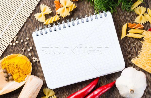 spices and vegetables around notebook Stock photo © adam121