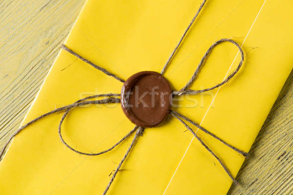 Carta selar tabela amarelo envelope cera Foto stock © adam121