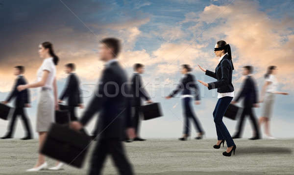 young blindfolded woman Stock photo © adam121