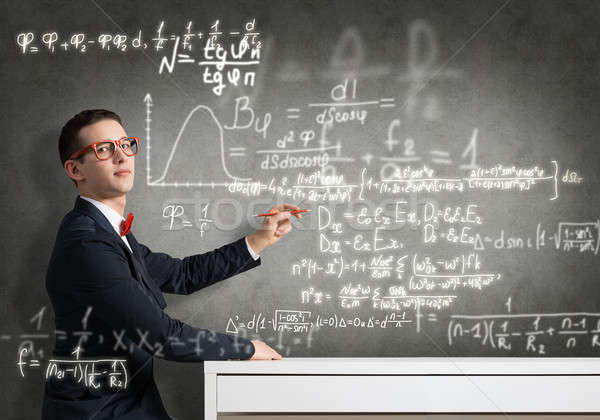 Student drawing science formulas Stock photo © adam121