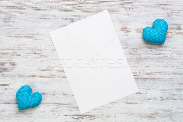 Liefde bericht uitnodiging harten vel blanco papier Stockfoto © adam121