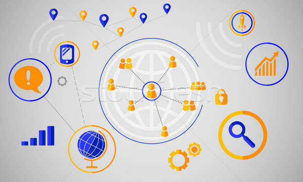 Connected interface icons Stock photo © adam121