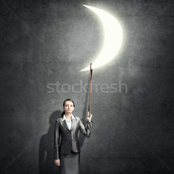 Woman catch moon Stock photo © adam121