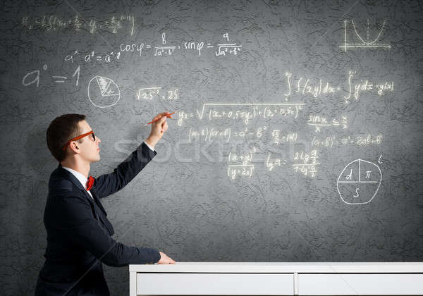 Student drawing science formulas Stock photo © adam121