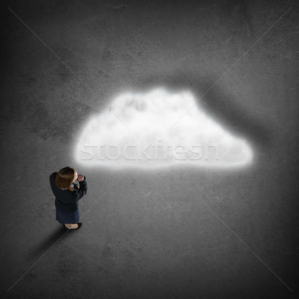 Pensive businesswoman fron top view Stock photo © adam121
