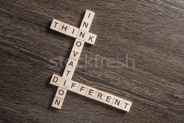 Stock photo: Conceptual business keywords on table with elements of game making crossword