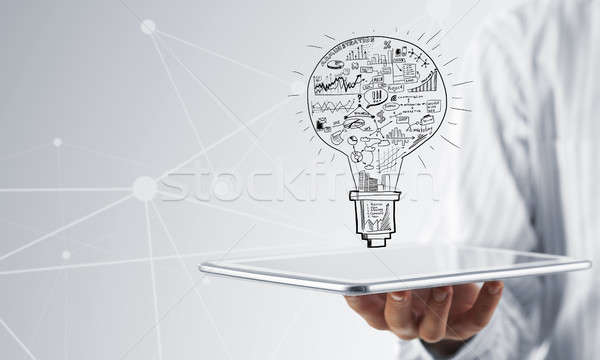 Stockfoto: Idee · sluiten · zakenman · presenteren · business