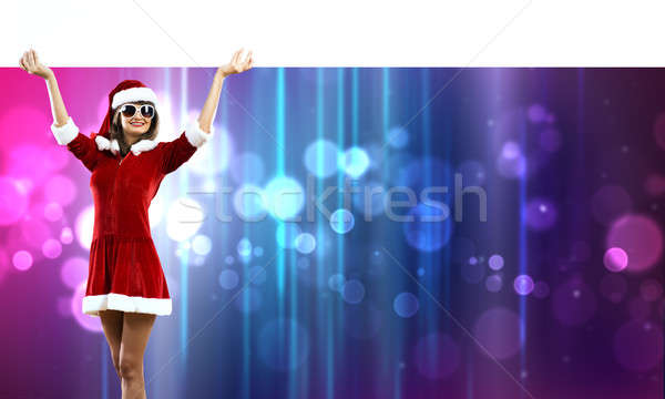 Сток-фото: Рождества · привлекательный · женщину · белый · баннер