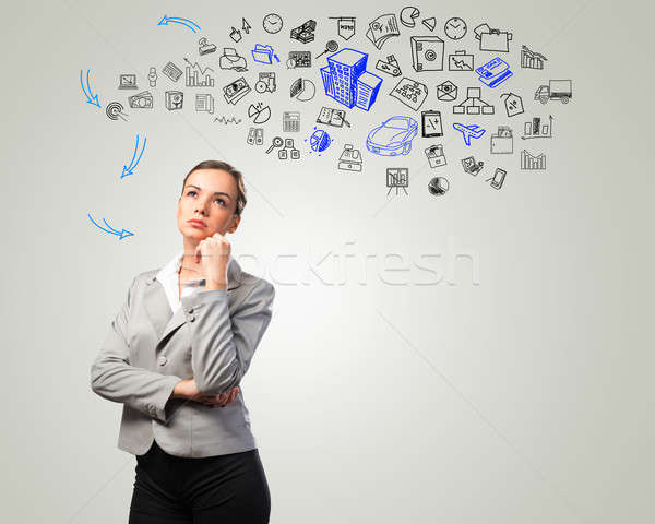 thinking business woman Stock photo © adam121