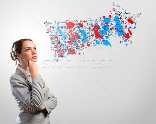 thinking business woman Stock photo © adam121