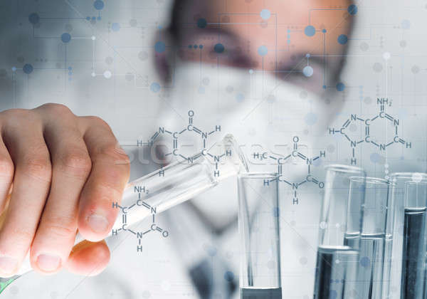 Portrait of concentrated male scientist working with reagents in laboratory Stock photo © adam121