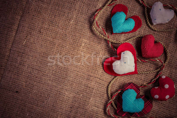 Do it yourself carte postale amour coeurs brun [[stock_photo]] © adam121