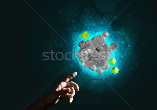 Idea of new technologies and integration presented by cube figure Stock photo © adam121