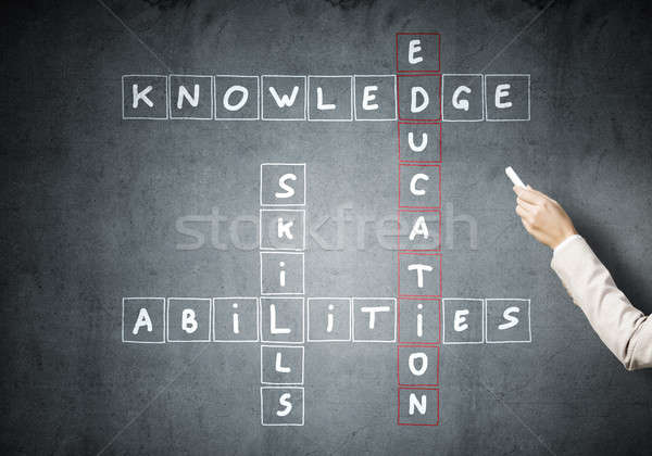 Woman draw crossword Stock photo © adam121
