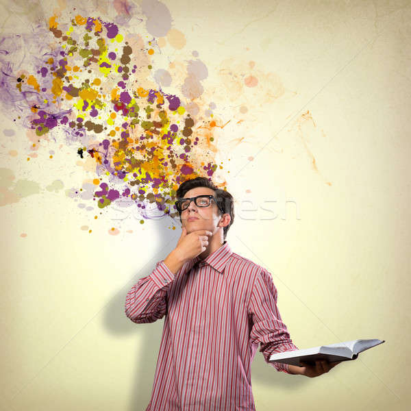 Creative ума изображение молодым человеком книга человека Сток-фото © adam121