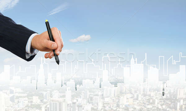 Mérnöki designer munka kéz férfi rajz Stock fotó © adam121
