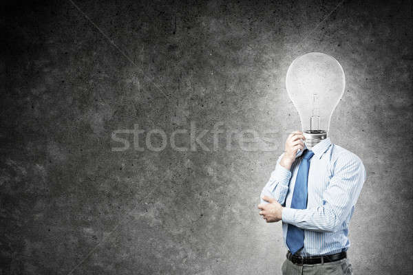 Uomo pensare idea pensieroso imprenditore lampada Foto d'archivio © adam121