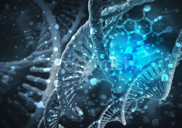 Stockfoto: Dna · moleculen · achtergrond · afbeelding · onderzoek · 3D