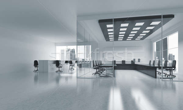Büro Innenarchitektur Farbe Strahlen Licht Fenster Stock foto © adam121