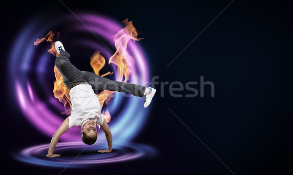 Hip hop ballerino fuoco effetto donna Foto d'archivio © adam121