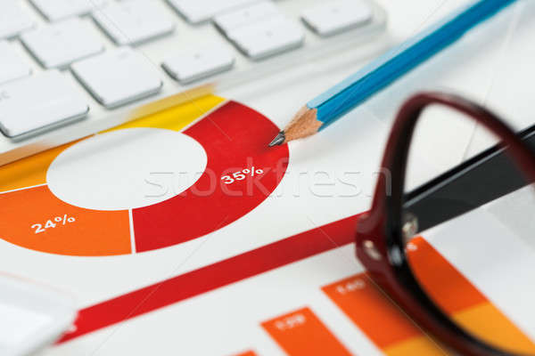 среднее продажи докладе бизнеса месте клавиатура Сток-фото © adam121