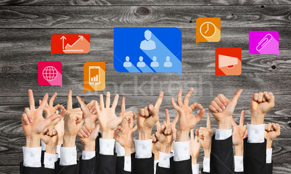 Set of hand gestures and icons Stock photo © adam121
