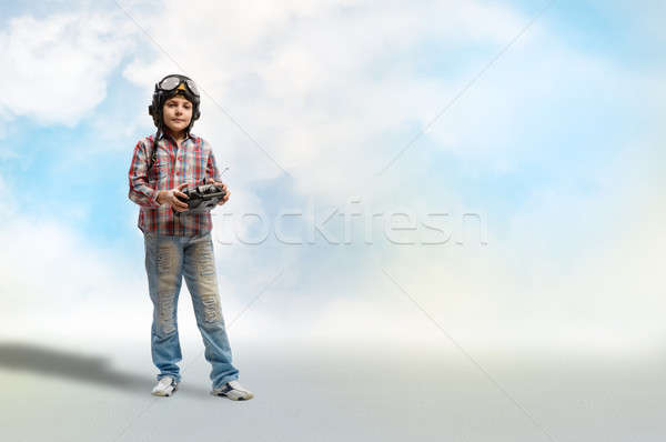 boy dreams of becoming a pilot Stock photo © adam121