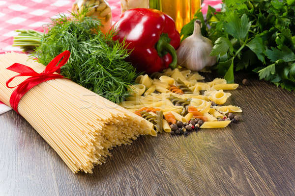 Italian spaghetti and vegetables Stock photo © adam121