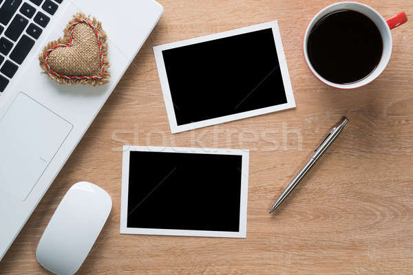 Blank photo frames on table Stock photo © adam121