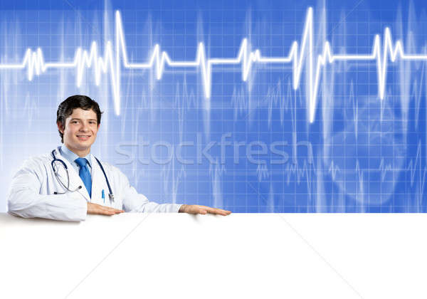 Doctor with banner Stock photo © adam121