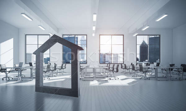 Conceptual background image of concrete home sign in modern offi Stock photo © adam121