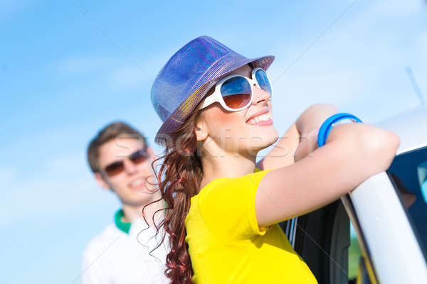 Stock photo: young attractive woman in sunglasses