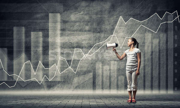 Stock photo: Kid with megaphone