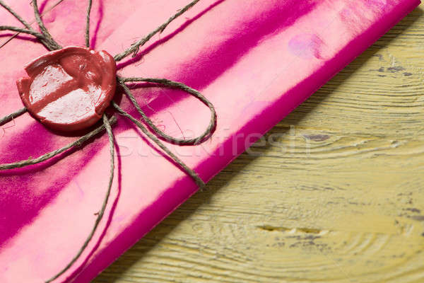 Levél fóka asztal rózsaszín boríték viasz Stock fotó © adam121