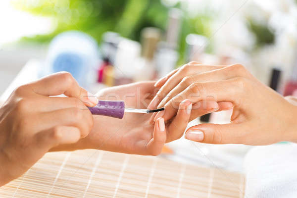 Manicure procedure vrouw salon nagel gezondheid Stockfoto © adam121