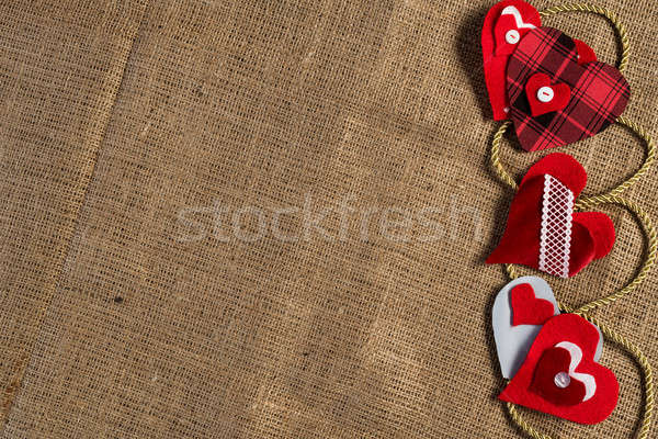 Do it yourself carte postale amour coeurs brun [[stock_photo]] © adam121