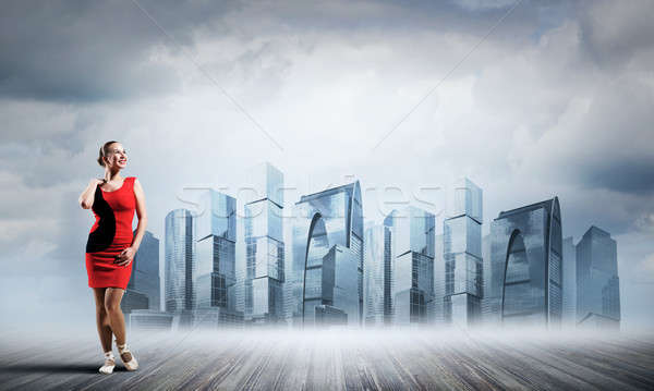 Stock photo: Ballerina in red dress