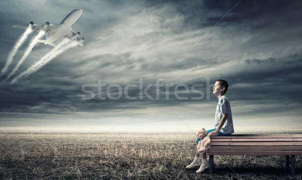 Kid dream to become pilot Stock photo © adam121