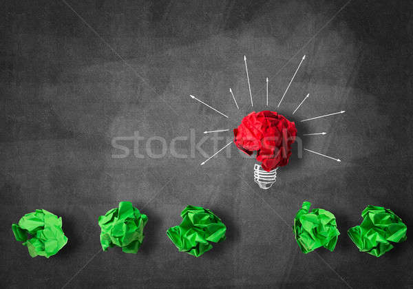 Zoek groot idee inspiratie papier gloeilamp Stockfoto © adam121