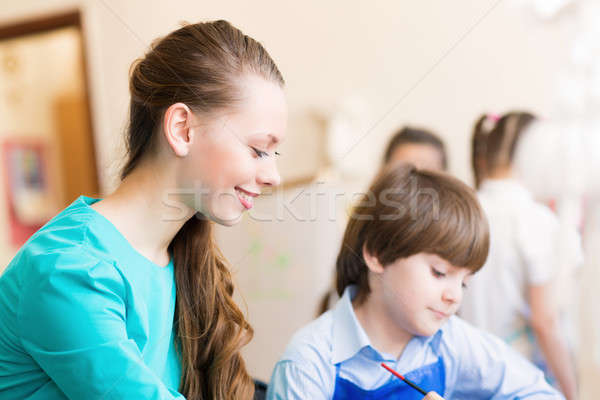 teacher and student in the classroom Stock photo © adam121