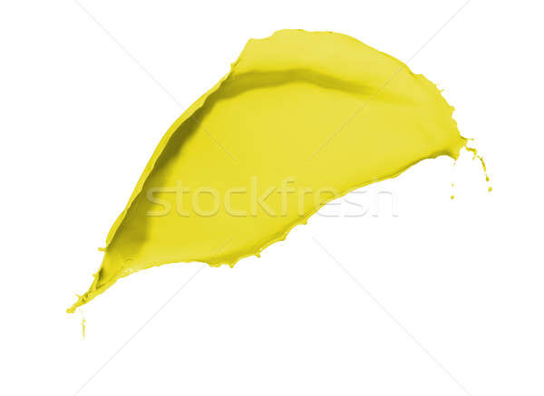 Foto stock: Amarelo · pintar · salpico · isolado · branco · natureza