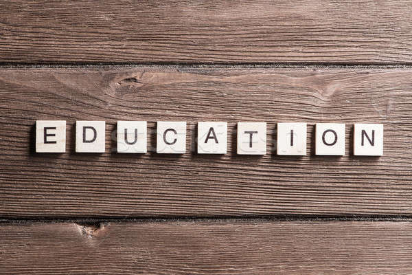 wooden elements with the letters collected in the word education Stock photo © adam121