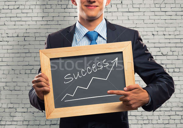 Stock photo: Businessman with frame