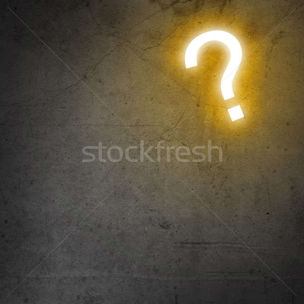 Kérdőjel kép cement fal absztrakt háttér Stock fotó © adam121