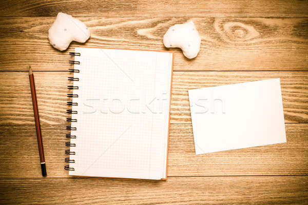 Liefde bericht uitnodiging harten notepad vel Stockfoto © adam121