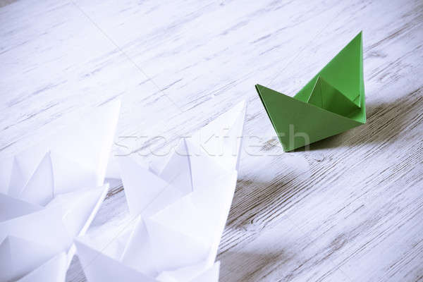 бизнеса руководство белый цвета бумаги лодках Сток-фото © adam121