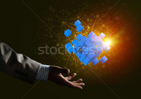 Idea of new technologies and integration presented by cube figure Stock photo © adam121