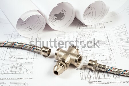 [[stock_photo]]: Plomberie · dessins · construction · still · life · bureau