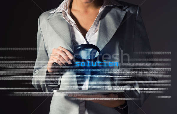 Business woman found solution in information Stock photo © adam121