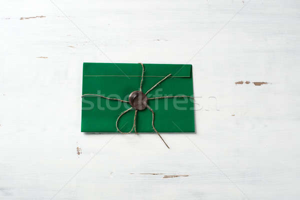 Lettre sceau table vert enveloppe cire [[stock_photo]] © adam121